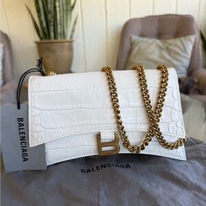 NWT Balenciaga Crush Chain Bag Optic White